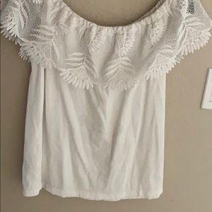 White off the shoulder top w/ lace